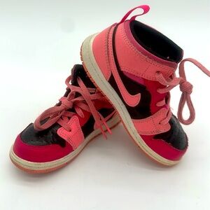 Nike Girls Air Jordan 1 640735-662 Pink Basketball Shoes Sneakers Size 9C
